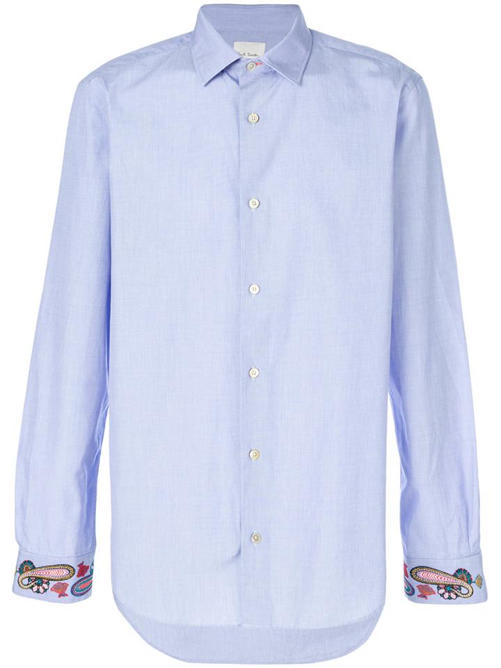 Paul Smith Paisley Cuff Shirt - Blue