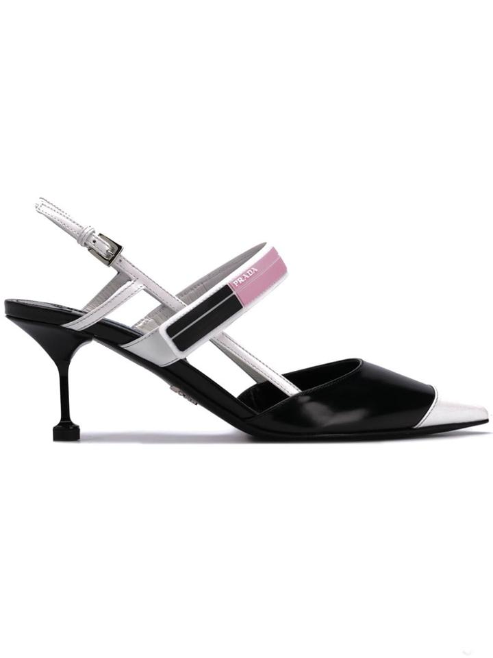 Prada Two-tone Slingback Pumps - Black