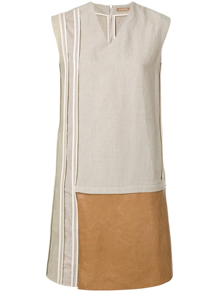 Nehera Contrast Panel Shift Dress - Nude & Neutrals