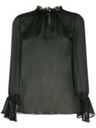 Loveless Ruffle Hem Blouse - Black