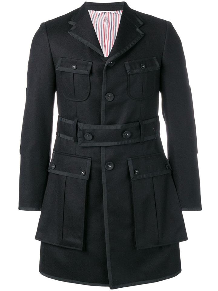 Thom Browne Norfolk High-break Tux Overcoat - Black