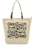 Salvatore Ferragamo Logo Tote Bag, Men's, Nude/neutrals, Cotton
