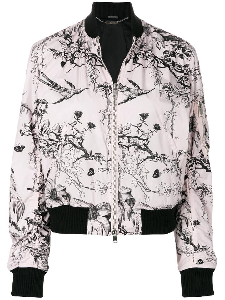 Alexander Mcqueen Bird Sketch Bomber Jacket - Pink & Purple