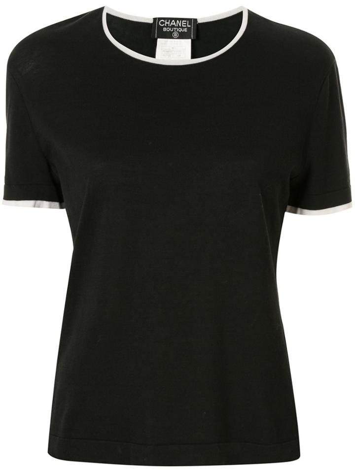 Chanel Pre-owned 1996 Round Neck T-shirt - Black