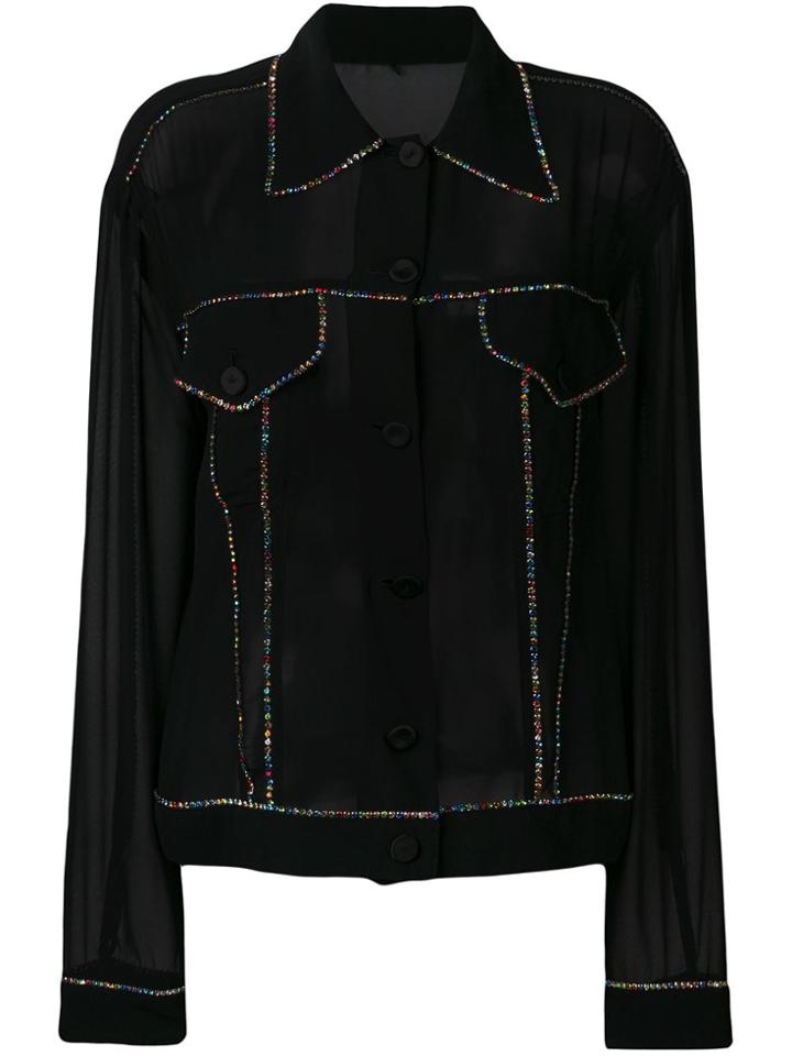 Marco De Vincenzo Beaded Sheer Shirt - Black