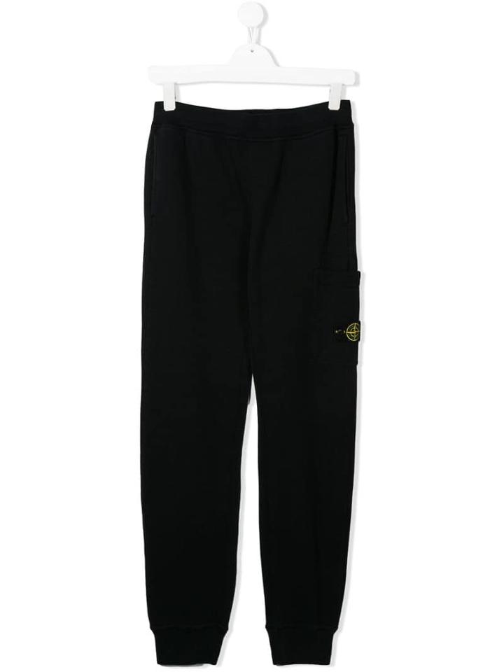Stone Island Junior Logo Trackpants - Blue