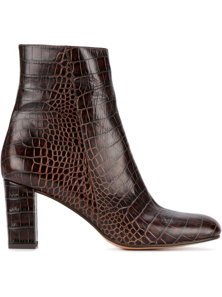 Maryam Nassir Zadeh Alligator-embossed Agnes Boots - Brown