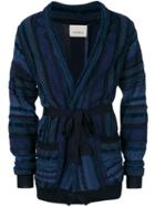 Laneus Jacquard Pattern Knit Cardigan - Blue