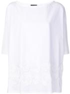 Antonelli Scoop Neck Embroidered Blouse - White