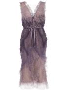 Marchesa Sequin-embellished Midi Dress - Purple