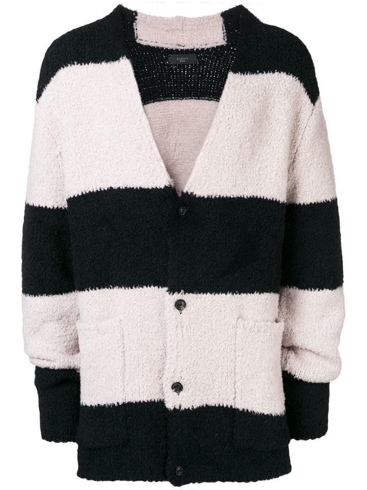 Amiri Striped Cardigan - Black