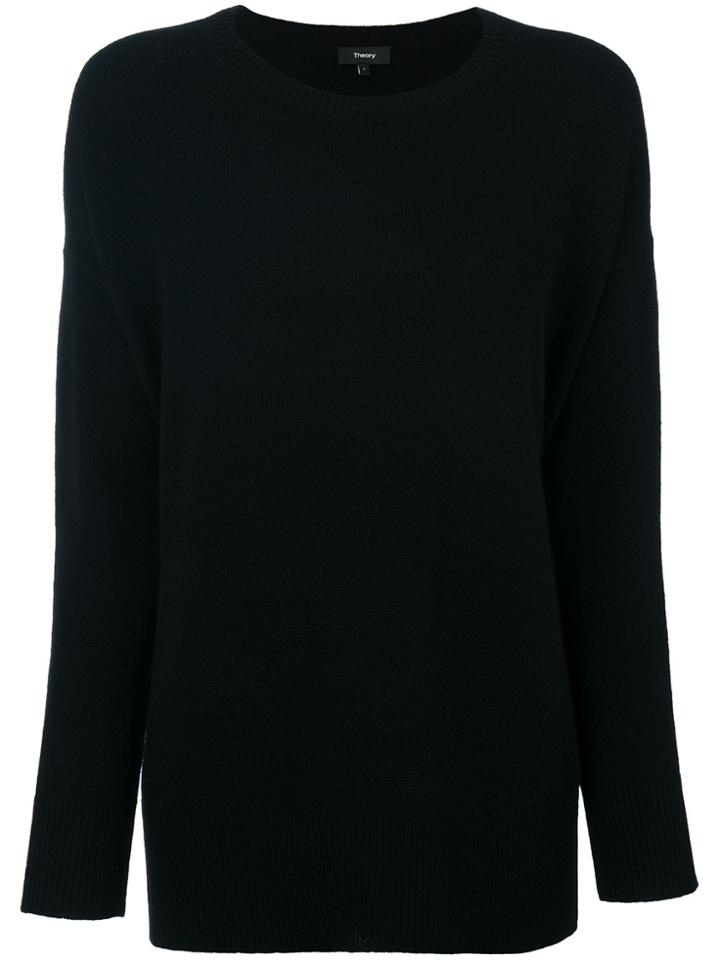 Theory Side-slit Cashmere Jumper - Black