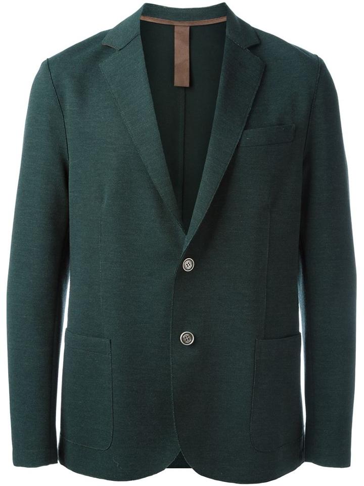 Eleventy Two Button Blazer, Men's, Size: 50, Green, Cotton/polyester/nylon/spandex/elastane