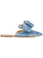 Polly Plume Betty Bow Slippers - Blue
