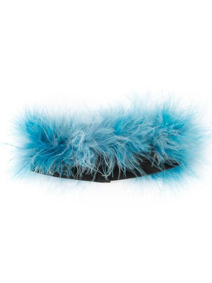 Tu Es Mon Trésor Embellished Choker Scarf - Blue
