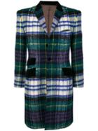Jean Paul Gaultier Pre-owned Plaid Midi Coat - Blue
