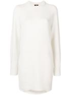 Theory Fine Knit Crewneck Sweater Dress - White