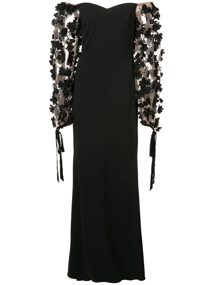 Badgley Mischka Off-the-shoulder Lace Gown - Black