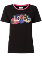 Saint Laurent Love Print Ringer T-shirt, Women's, Size: Xs, Black, Cotton