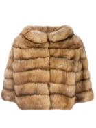 Fendi Vintage Sable Cropped Jacket - Brown