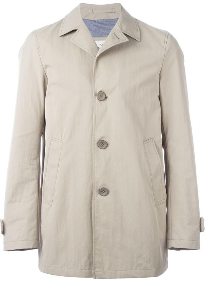 Herno Single Breasted Coat, Men's, Size: 48, Nude/neutrals, Cotton/polyamide/polyester/modal