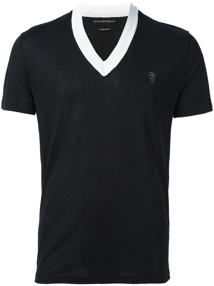 Alexander Mcqueen Skull Patch T-shirt, Men's, Size: Xl, Black, Cotton