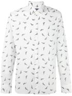 Lanvin Shark Print Shirt, Men's, Size: 45, White, Cotton