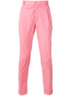 Etro - Double Pleat Trousers - Men - Cotton/spandex/elastane - 44, Pink/purple, Cotton/spandex/elastane