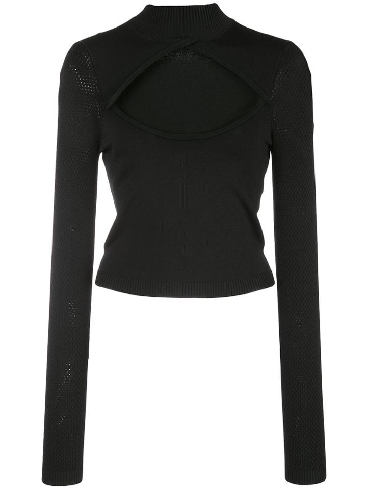 Fleur Du Mal Cut-out Knit Top - Black