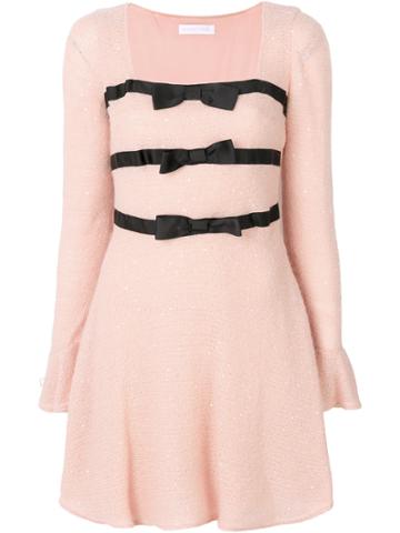 Blanchett Dame Bow Detail Dress - Pink & Purple