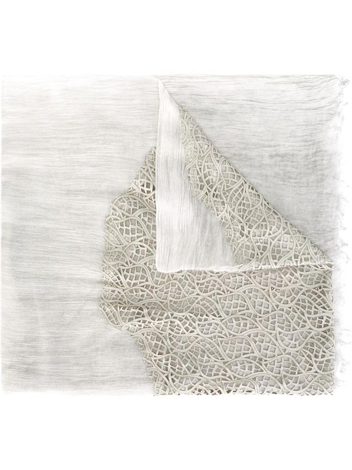 Cutuli Cult Laser Cut Scarf, Women's, Grey, Modal