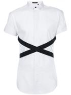 Unconditional - Contrast Crossed Strap Shirt - Men - Cotton - Xs, White, Cotton