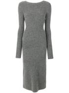 All Saints Fitted Ribbed Knit Dress - Grey