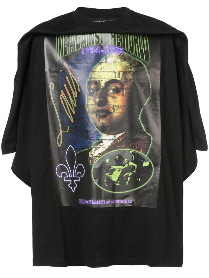 Y / Project King Louis Draped Shoulder T-shirt - Black