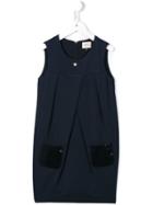 Armani Junior Pleated Shift Dress, Girl's, Size: 8 Yrs, Blue