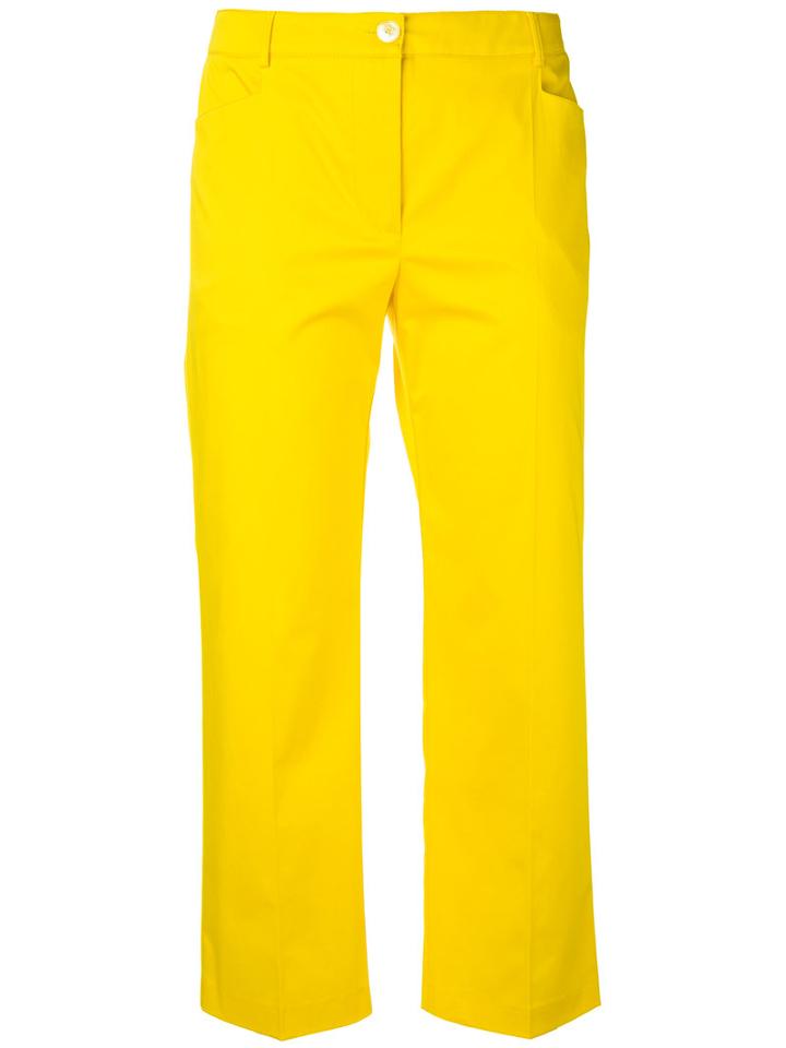 Blugirl - Cropped Trousers - Women - Cotton/spandex/elastane - 42, Yellow/orange, Cotton/spandex/elastane