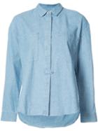 Derek Lam 10 Crosby - Concealed Placket Shirt - Women - Cotton - L, Blue, Cotton