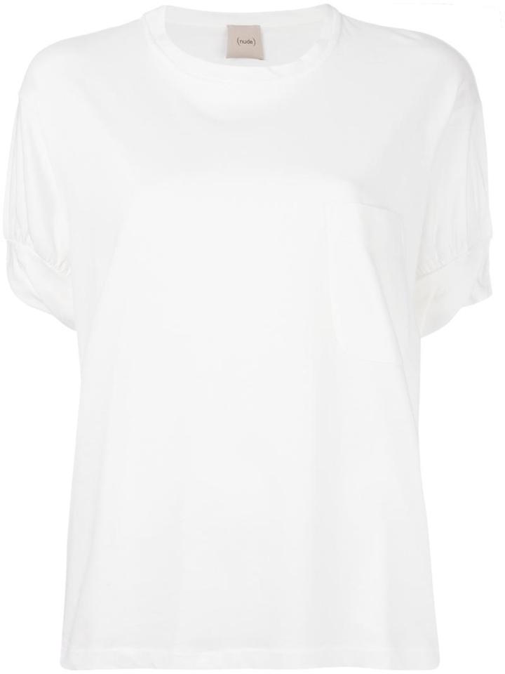 Nude Plain T-shirt, Women's, Size: 42, White, Cotton