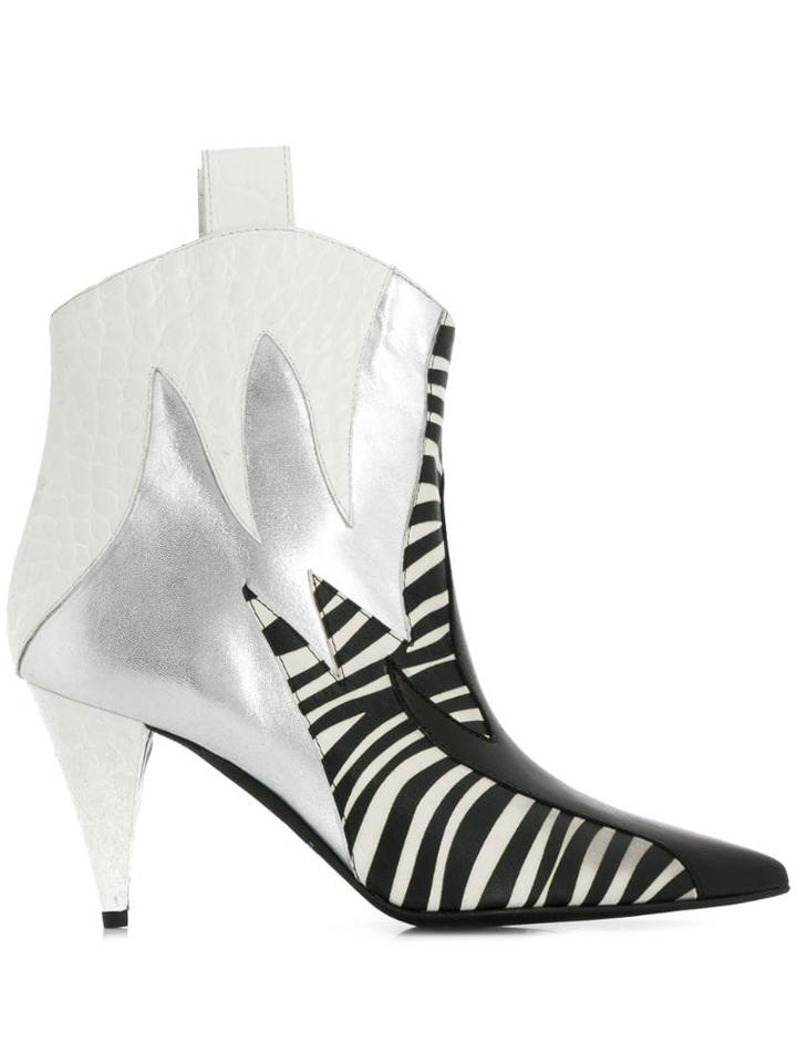 Marc Ellis Contrast Cowboy Boots - White