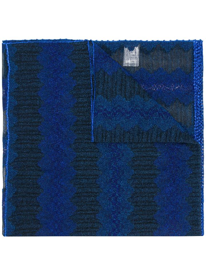 Missoni Zigzag Long Scarf - Blue