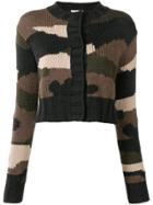 P.a.r.o.s.h. Cropped Camouflage Cardigan - Brown