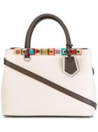 Fendi Petite 2jours Tote, Women's, Nude/neutrals, Leather/metal (other)