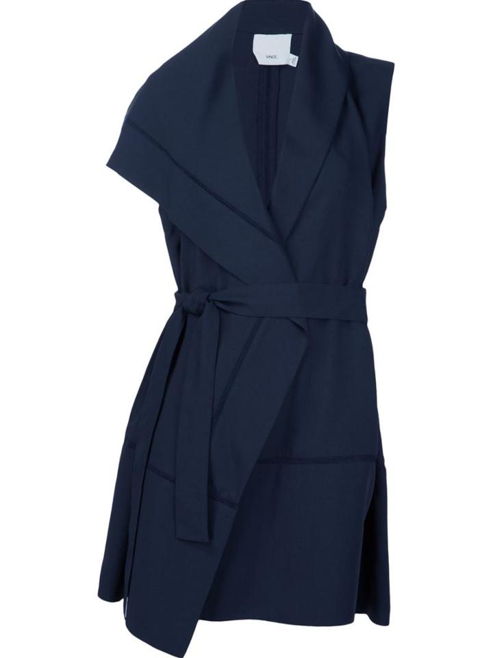 Vince Sleeveless Wrap Blouse