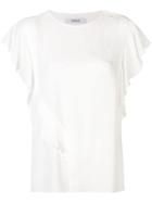 Derek Lam 10 Crosby Short Sleeve Crewneck Ruffle Blouse - White
