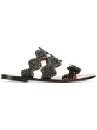 Chloé Lauren Laser-cut Sandals - Black