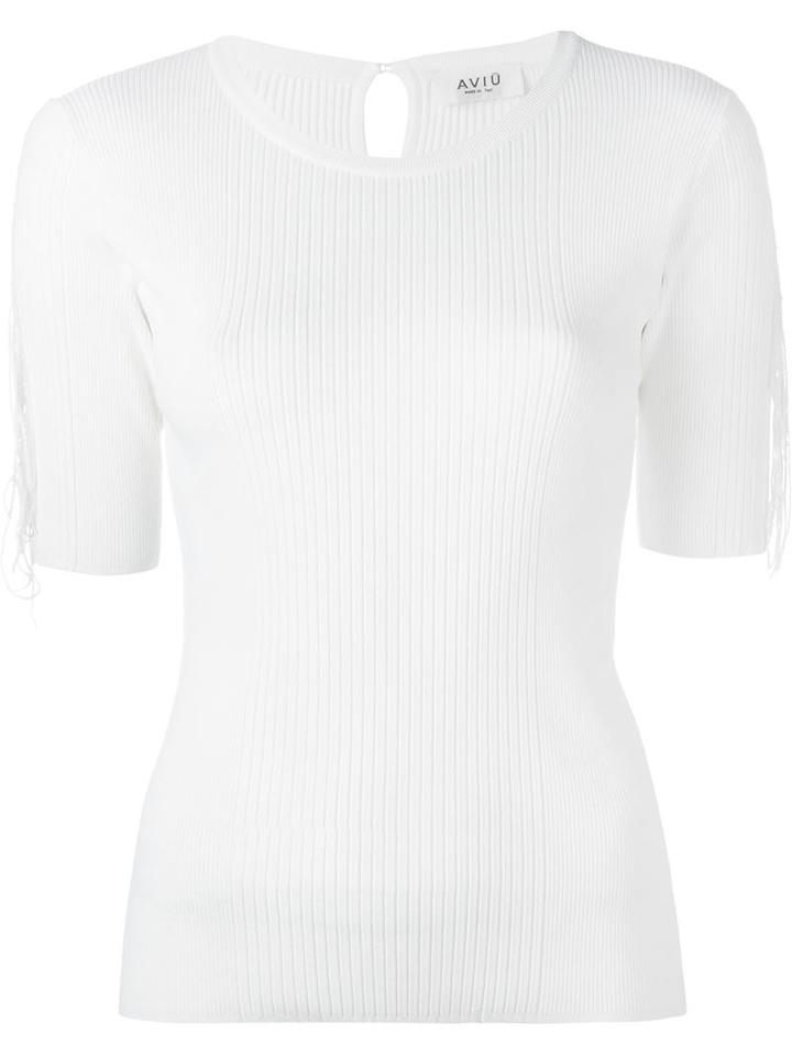 Aviù Knitted Sweater, Women's, Size: 40, White, Viscose/pbt Elite