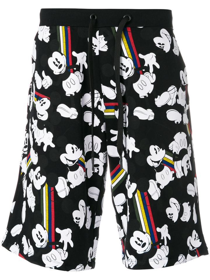 Iceberg Mickey Mouse Print Shorts - Black