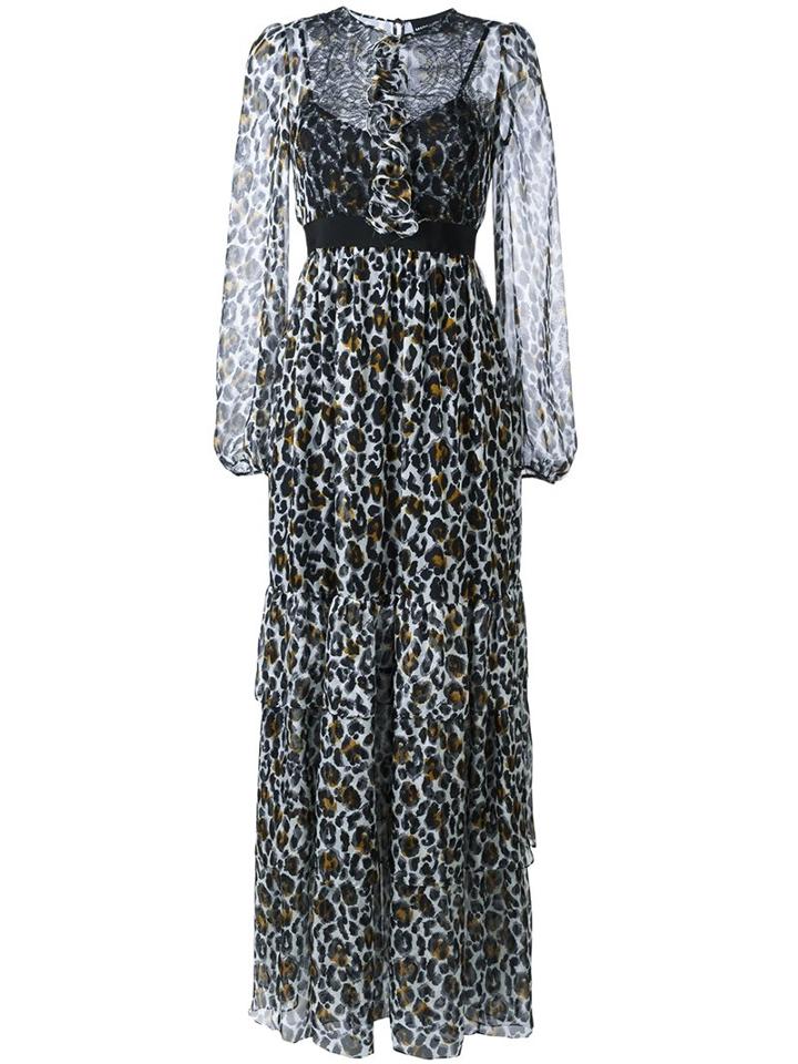 Marco Bologna Leopard Print Maxi Dress, Women's, Size: 40, Black, Silk