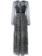 Marco Bologna Leopard Print Maxi Dress, Women's, Size: 40, Black, Silk