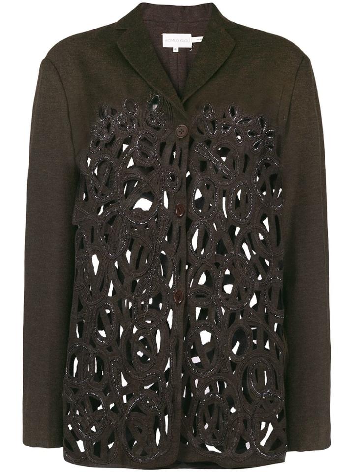 Romeo Gigli Vintage Cutout Fitted Jacket - Brown